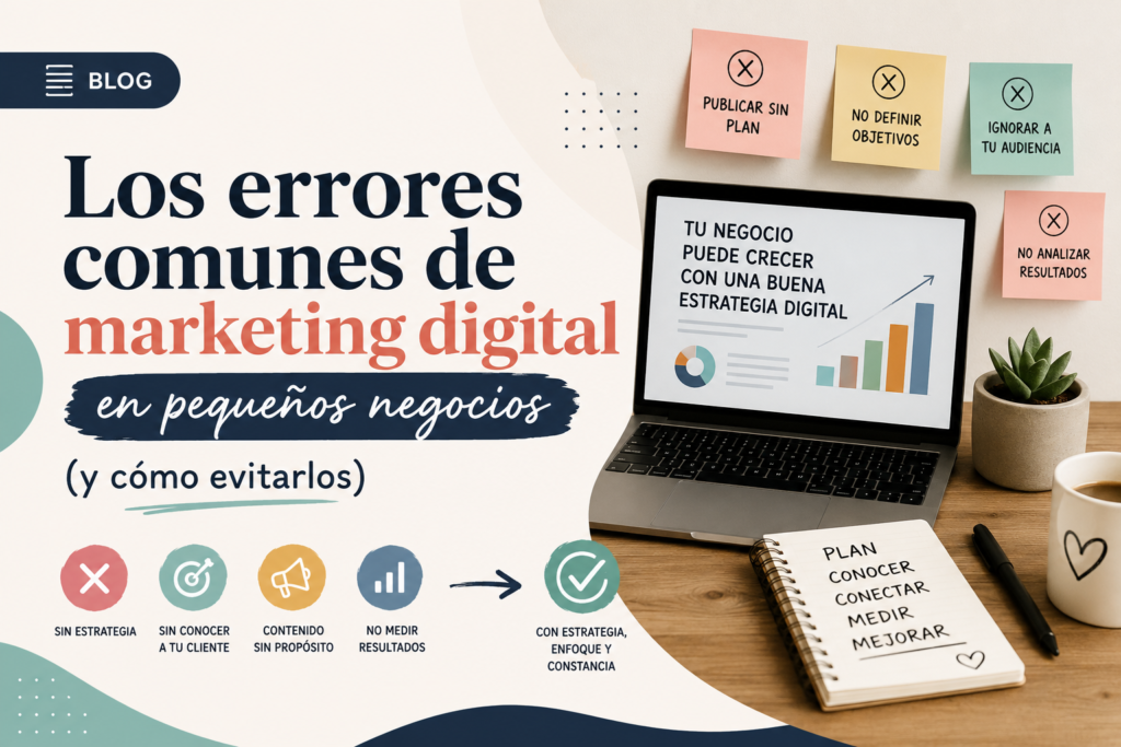 errores comunes de marketing digital en pequeños negocios